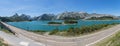 Panoramic view at the RiaÃ±o Reservoir, located on Picos de Europa or Peaks of Europe