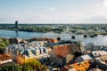 Panoramic view of Riga old town and Daugava river in Latvia Royalty Free Stock Photo