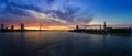 Panoramic view of Riga Skyline and Daugava River at sunset - Riga, Latvia