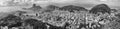 Panoramic view of Rio citycsape black and white Royalty Free Stock Photo