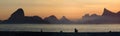 Panoramic view of Rio de Janeiro landscape in the sunset Royalty Free Stock Photo