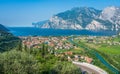 Panoramic view of Riva del Garda on Lake Garda. Province of Trento, Trentino Alto Adige, Italy.