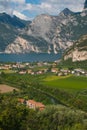 Panoramic view of Riva del Garda village in the Garda lake, Trentino Alto-Adige, Italy Royalty Free Stock Photo
