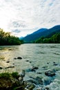 Panoramic view of the river inn in austria Royalty Free Stock Photo