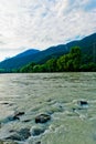 Panoramic view of the river inn in austria Royalty Free Stock Photo