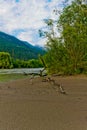 Panoramic view of the river inn in austria Royalty Free Stock Photo