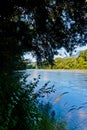 Panoramic view of the river inn in austria Royalty Free Stock Photo