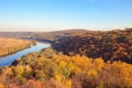 Panoramic view on river Nistru in the Soroca town on autumn, Moldova, the north-eastern part of the country. Picturesque Royalty Free Stock Photo