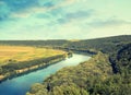 Panoramic view on river Nistru in the Soroca town, Moldova, the Royalty Free Stock Photo