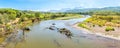 Panoramic view at the River Tarcoles from Crocodile Bridge in Costa Rica Royalty Free Stock Photo