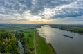 Panoramic view on riverboats on the Rhine Royalty Free Stock Photo
