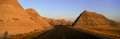 Panoramic view of road going through Badlands National Park in South Dakota Royalty Free Stock Photo