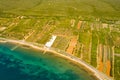 Panoramic view on road next to Adriatic sea, in Dalmatia, Croatia Royalty Free Stock Photo