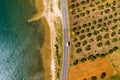 Panoramic view on road next to Adriatic sea, in Dalmatia, Croatia Royalty Free Stock Photo