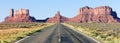 Panoramic view of road to Monument Valley Royalty Free Stock Photo
