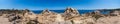 Panoramic view of rocks in an italian coast, Sardinia Royalty Free Stock Photo