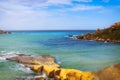 Panoramic view rocks near the sea in Malta Royalty Free Stock Photo