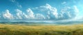 A panoramic view of rolling hills under a dynamic sky Royalty Free Stock Photo