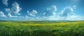 A panoramic view of rolling hills under a dynamic sky Royalty Free Stock Photo