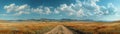 A panoramic view of rolling hills under a dynamic sky Royalty Free Stock Photo