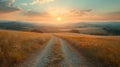 A panoramic view of rolling hills under a dynamic sky Royalty Free Stock Photo