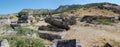 Panoramic view of the Roman ruins of Hierapolis (turkey). Necropolis. Graves Royalty Free Stock Photo