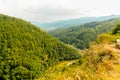 Panoramic view of the Romanian mountains seen from the top Royalty Free Stock Photo