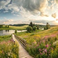 Romantic summer landscape Royalty Free Stock Photo