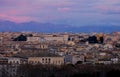 Panoramic view of Rome from the height. Italy