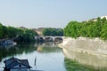 A panoramic view of Rome with the Tiber river and its bridges 004