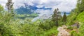 Panoramic view From Romsdalseggen on Andalsnes City, Mountain La