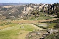 Panoramic view upon Ronda surrounding plains fields Royalty Free Stock Photo