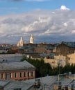 Panoramic view from the roof of St. Petersburg from Ligovsky Prospekt in clear weather