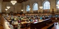 Panoramic view of The Rose Main Reading Room in The New York Public Library