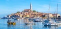 Panoramic view of Rovinj city and harbor, Croatia Royalty Free Stock Photo