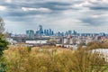 Panoramic view from the Royal Observatory in Greenwich, London, UK Royalty Free Stock Photo