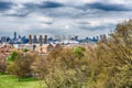 Panoramic view from the Royal Observatory in Greenwich, London, UK Royalty Free Stock Photo