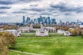 Panoramic view from the Royal Observatory in Greenwich, London, UK Royalty Free Stock Photo