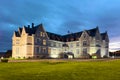 Panoramic view of the Royal Palace of the Magdalena at night in Santander, Spain. High quality photography. Royalty Free Stock Photo