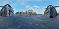 Panoramic view of Rue Saint Amable during a fall afternoon viewed from Place Jacques-Cartier in Montreal Old Port