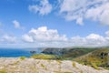 Panoramic view of the rugged coastline at Tintagel Royalty Free Stock Photo