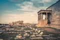 Panoramic view of ruins on the Acropolis of Athens, Greece Royalty Free Stock Photo