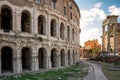 Panoramic view on the ruins of ancient Theatre of Marcellus Royalty Free Stock Photo