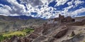 Panoramic view of ruins at Basgo Monastery, Leh, Ladakh, Jammu and Kashmir, India Royalty Free Stock Photo