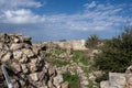 Panoramic view of Ruins of Crusader`s forte at Beit Itab at the Jerusalem Subdistrict