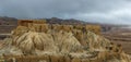 Panoramic view of the ruins of the Guge Kingdom with destroyed architecture in Zada Country, Tibet