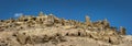 Panoramic view of the ruins of Guge Kingdom. Tuolin, Zanda County, Tibet, China.