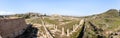 The panoramic view of the ruins of the outer part of the palace of King Herod - Herodion,in the Judean Desert, in Israel