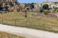 Panoramic view of Ruins of Roman Forum and Capitoline Hill in city of Rome, Italy Royalty Free Stock Photo