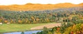 Panoramic view of rural Vermont in autumn time. Royalty Free Stock Photo